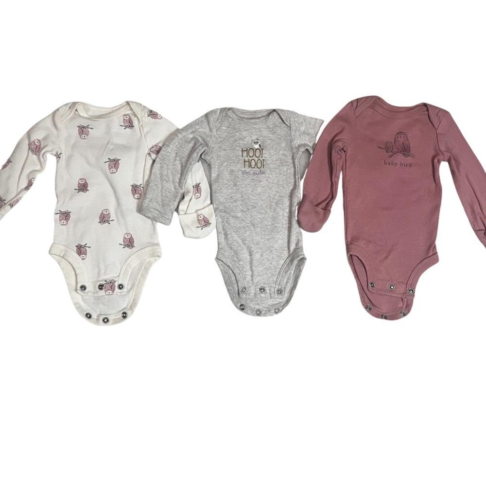 *5/25* Carters Newborn Longsleeve Onesies Set of 3
